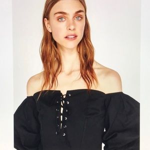 Zara Off Shoulder Black Top